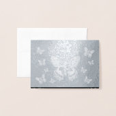 Shiny Silver Grau and Black Watercolor Moth Folienkarte (Vorderseite mit Umschlag)