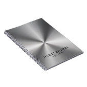 Shiny Silver Gray Stainless Steel Look Notizblock (Rechte Seite)