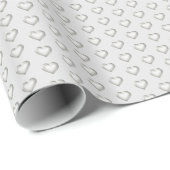 Shiny Silver Hearts Geschenkpapier (Rolleneckpunkt)
