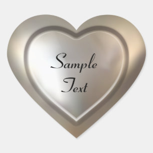 Shiny Silver Herz-Aufkleber