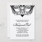 Shiny Silver Masquerade Einladungen (Vorderseite)