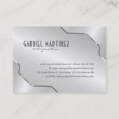 Shiny Silver Metallic Design - rostfreier Stahlloo Visitenkarte (Rückseite)