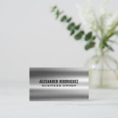 Shiny Silver Metallic Visitenkarte (Stehend Vorderseite)