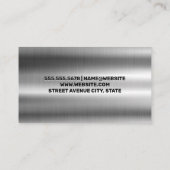 Shiny Silver Metallic Visitenkarte (Rückseite)