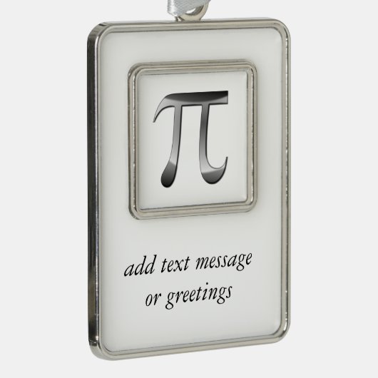 Shiny Silver Pi Symbol Rahmen-Ornament Silber (Rechts)