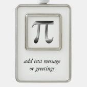 Shiny Silver Pi Symbol Rahmen-Ornament Silber (Vorderseite)