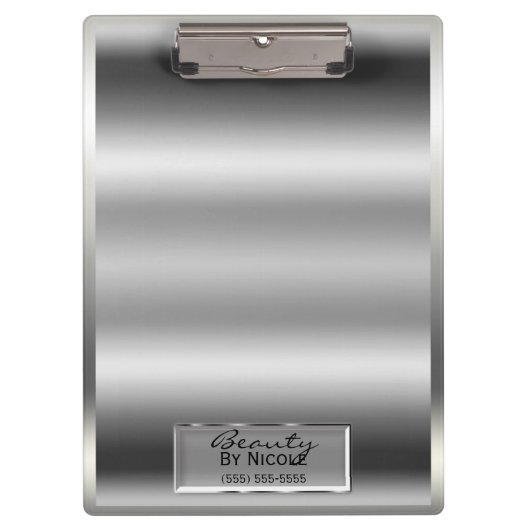 Shiny Silver Shine Elegantes Chic Glam Personalisi Klemmbrett (Vorderseite)