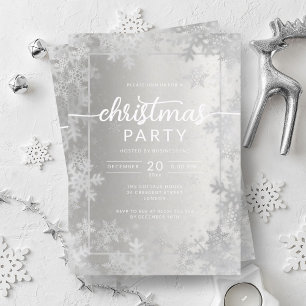 Shiny Silver Snowflakes Company Weihnachts-Party Einladung