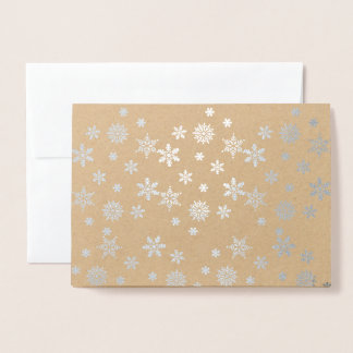 Shiny Silver Snowflakes Folienkarte