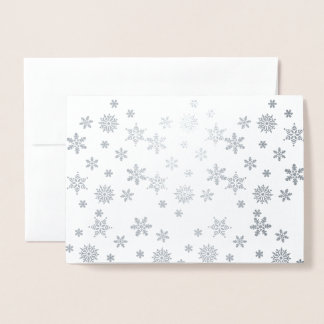 Shiny Silver Snowflakes Folienkarte