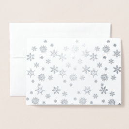 Shiny Silver Snowflakes Folienkarte