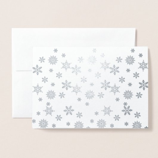 Shiny Silver Snowflakes Folienkarte (Vorderseite mit Umschlag)