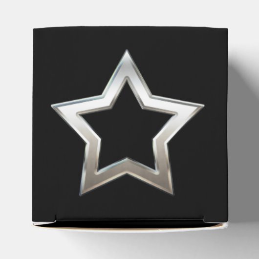 Shiny Silver Star Shape Outline Digital Design Geschenkschachtel (Oben)
