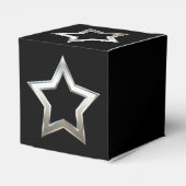 Shiny Silver Star Shape Outline Digital Design Geschenkschachtel (Rückseite)