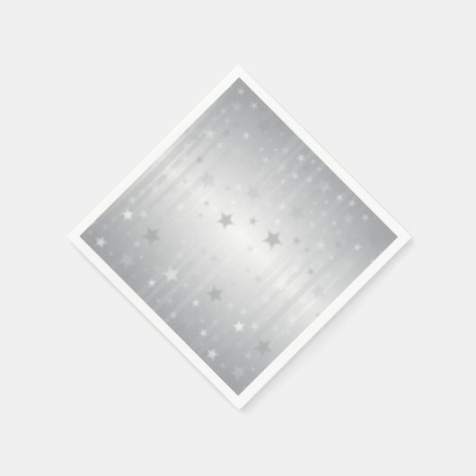 Shiny Silver Stars Serviette (Ecke)