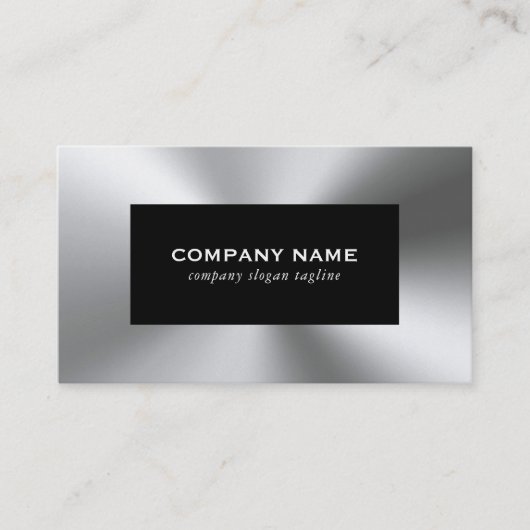 Shiny Silver Tones aus rostfreiem Stahl Look Visitenkarte (Vorderseite)