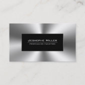 Shiny Silver Tones aus rostfreiem Stahl Look Visitenkarte (Vorderseite)