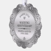 Shiny Silver Wirbel Rahmen 25. Hochzeit Ornament Karte (Links)