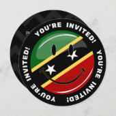 Shiny Smiling St. Kitts und Nevis Flag Einladung (Vorne/Hinten)