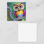 Shiny Smooth Glass Look for Owl Quadratische Visitenkarte (Vorne/Hinten)