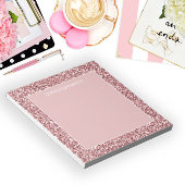 Shiny Sparkle Pink Glitzer Name Notepad Notizblock