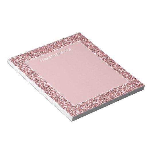 Shiny Sparkle Pink Glitzer Name Notepad Notizblock (angewinkelt)