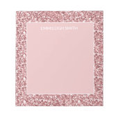Shiny Sparkle Pink Glitzer Name Notepad Notizblock (Vorderseite)