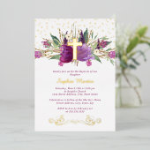 Shiny Sparkling Amethyst Cross Baptisse Folieneinladung (Stehend vorne)