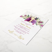 Shiny Sparkling Amethyst Cross Baptisse Folieneinladung (Gedreht)