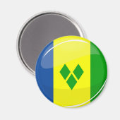 Shiny St. Vincent und Grenadines Flag Magnet (Vorderseite/Rückseite)