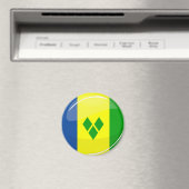 Shiny St. Vincent und Grenadines Flag Magnet (In Situ (Geschirrspüler))