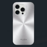 Shiny Stainless Steel Metalli Look- Monogram Case-Mate iPhone Hülle<br><div class="desc">Edelstahlaussehen aus Edelstahl,  Metallstruktur. Benutzerdefiniertes und optionales Monogramm Design ist auf anderen Produkten erhältlich und kann bei jedem Produkt,  das wir bei Zazzle anbieten,  angefordert werden.</div>