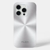 Shiny Stainless Steel Metalli Look- Monogram Case-Mate iPhone Hülle (Rückseite)