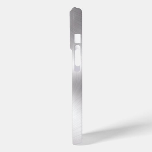 Shiny Stainless Steel Metalli Look- Monogram Case-Mate iPhone Hülle (Rückseite / Links)