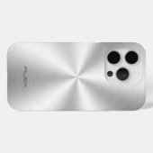 Shiny Stainless Steel Metalli Look- Monogram Case-Mate iPhone Hülle (Rückseite (Horizontal))