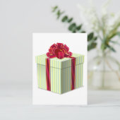 Shiny Striped Geschenk/Gegenwart mit Red Bow Ribbo Postkarte (Stehend Vorderseite)