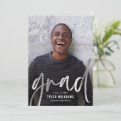 Shiny Strokes Abschluss Ankündigung Einladung (Stehend Vorderseite)