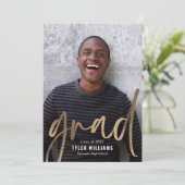 Shiny Strokes Abschluss Ankündigung Einladung (Stehend Vorderseite)