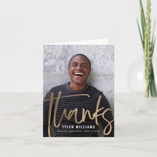 Shiny Strokes Moderner Abschluss Danke Karte (Vorderseite)