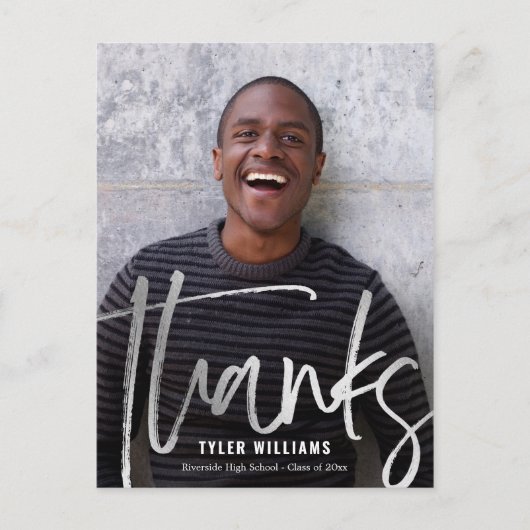 Shiny Strokes Moderner Abschluss Danke Postcard Postkarte (Vorderseite)