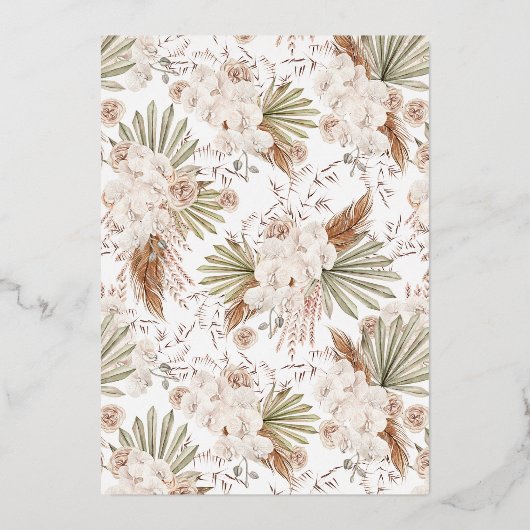 Shiny Time for Tee Boho Terracotta Brautparty Folieneinladung (Rückseite)