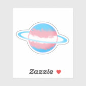 Shiny Transgender Planet mit Rings Aufkleber (Blatt)