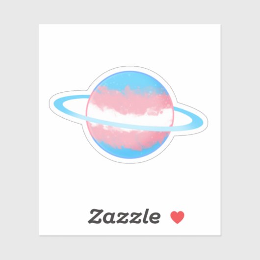 Shiny Transgender Planet mit Rings Aufkleber (Blatt)