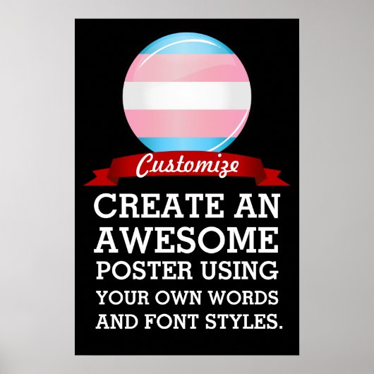 Shiny Transgender Pride Flag Poster (Vorne)