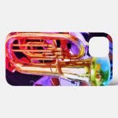 Shiny Tuba Slanted Perspective Brass Band Case-Mate iPhone Hülle (Rückseite (Horizontal))