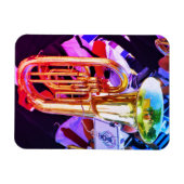 Shiny Tuba Slanted Perspective Brass Band Magnet (Horizontal)