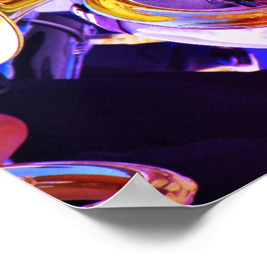 Shiny Tuba Slanted Perspective Brass Band Poster (Ecke)