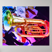 Shiny Tuba Slanted Perspective Brass Band Poster (Vorne)