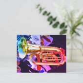 Shiny Tuba Slanted Perspective Brass Band Postkarte (Stehend Vorderseite)