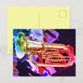 Shiny Tuba Slanted Perspective Brass Band Postkarte (Vorne/Hinten)